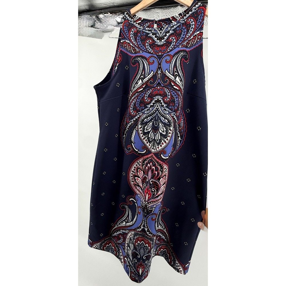 Banana Republic Womens Navy Blue Paisley Placement Print Shift Dress Size 6